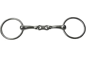 JP Korsteel Stainless Steel French Link Loose Ring Snaffle Bit, 6"
