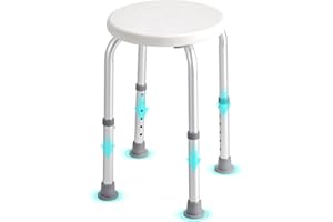 VEVOR Siège de Douche Antidérapant Charge 136,1 kg Tabouret de Douche Hauteur Réglable 355-480 mm Chaise de Douche en Alu et PE Aide à la Douche pour Personnes Âgées Femmes Enceintes Salle de Bain