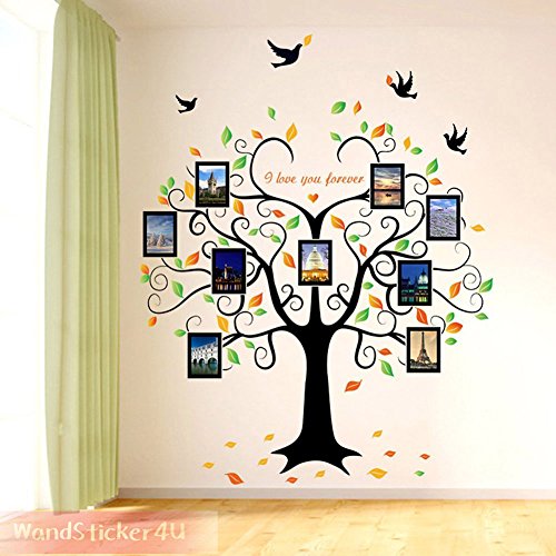 WandSticker4U- Wandtattoo „riesiger Familie Foto Baum“ | Effektbild: 160x204cm | Wandsticker Stammbaum Bilderrahmen Wand Aufkleber Deko für Wohnzimmer, Küche, Garderobe, Flur XXL - 5
