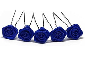 FLEXISTORE 5 rose con forcina - Gioielli per capelli - per capelli profondi - Set nera - Blu