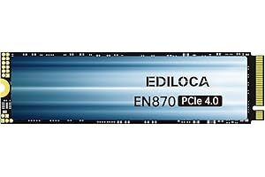 Ediloca EN870 de 4TB PCIe Gen4 SSD, de hasta 7450MB/s, NAND Flash 3D TLC, NVMe M.2 2280, Caché SLC Dinámica, Disco de Estado Sólido Interno, Compatible con PS5 y PC