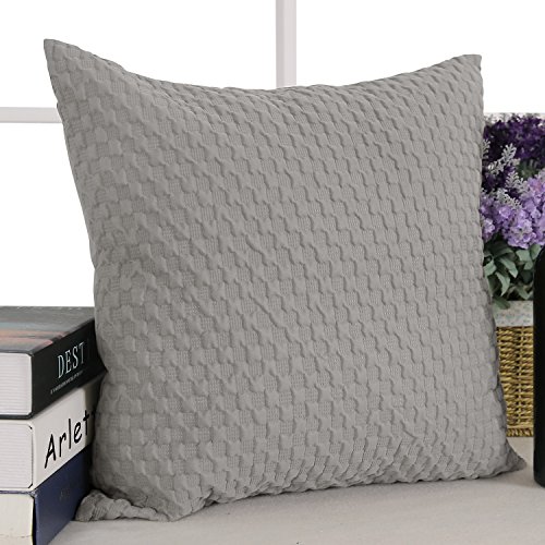 Deconovo Kissenbezüge Auto Kissenhüllen Wohnzimmer Zierkissenhülle 40×40 cm Grau 4er set - 7