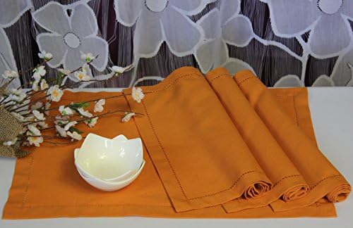 Space Tablecloth Hemstitch Table Mat Placemats Breakfast Set Mat 35 x 50 cm Terracotta