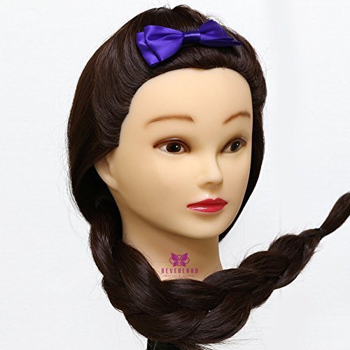 Neverland Beauty 30" Super Long Smooth 100% Synthetic Medium Brown Hair Hairdressing Equipment Styling Head Doll Mannequin Training Head Tools Braiding Cutting Student Practice Model with Clamp #33 UK Stock