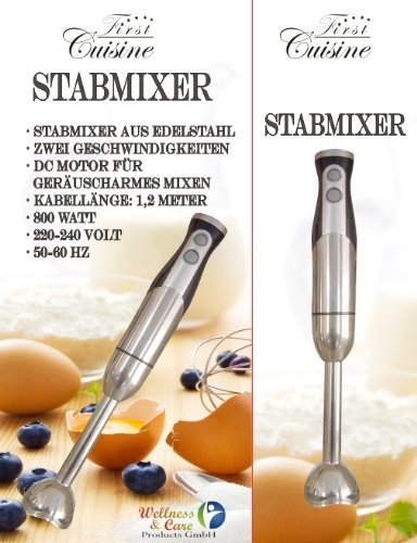 Edelstahl Stabmixer, 2 Geschwindigkeiten, 800 Watt - 2