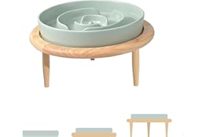 SPUNKYJUNKY Alimentadores Lentos, Comedero Lento de Cerámica, Comedero Perros Pequeños Antivoracidad, Comedero Gato Interactivo, Tazon Comedero para Mascotas