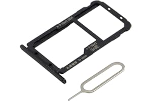 MMOBIEL Dual SIM Kartenhalter Kompatibel mit Huawei Mate 20 Lite 2018 - SIM Card Tray Schlitten - Inkl. SIM Pin - Schwarz