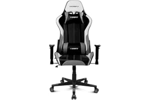 DRIFT GAMING DR175 - Silla Gaming Profesional, polipiel, reposabrazos ajustables 2D, pistón clase 4, giratoria, mecanismo de mariposa, cojín lumbar y cervical, color negro/blanco/gris
