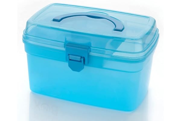 Naivete ABS Plastic BPA-Free Emergency Small Compact Medical Storage Box: Portable, Organized, and Secure Solution for Your Essentials (Blue)