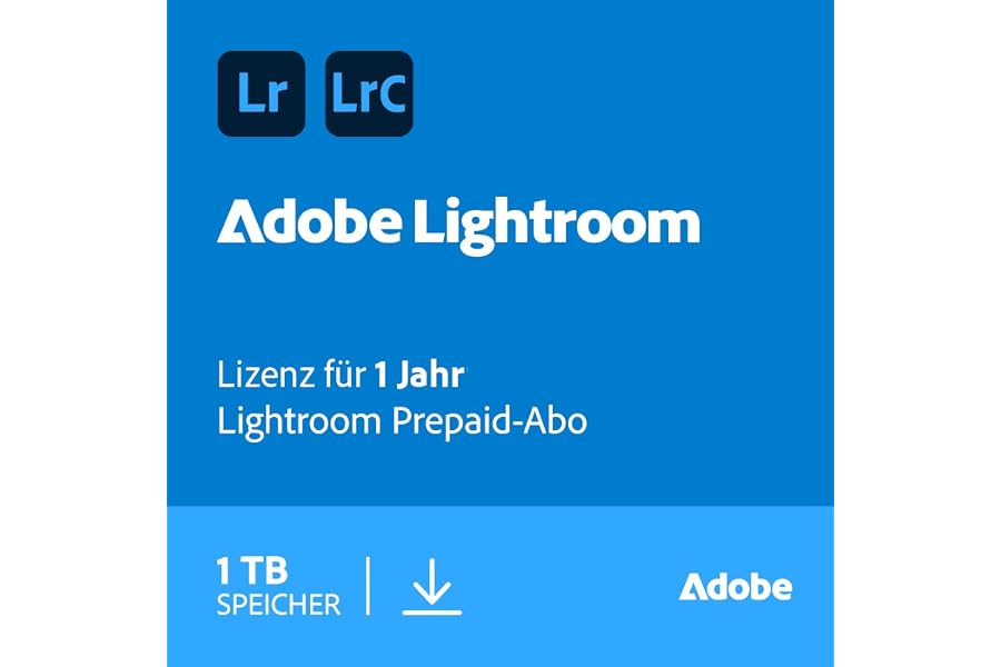Adobe Lightroom inkl. Lightroom Classic 1 TB |KI-gestützter Foto-Editor |1 Jahr | PC/Mac | Digital Download