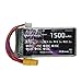 Produktbild Ailikeoprte RC Lipo Akku 11.1V 1500mAh 25C 3S Batterie mit XT60 Stecker für UAV Drones FPV Racing Quadcopters Flugzeug wie IRC Vortex 250 Pro 285, Gaui Eclipse E28R