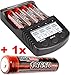 Produktbild BC-4000 EXPERT - Universal Akku Ladegerät mit beleuchtetem LCD-Display - NEUESTE VERSION mit SMART Li-Ion Technology + 1x kraftmax 18650 Pro Akku mit PCB Schutzschaltung