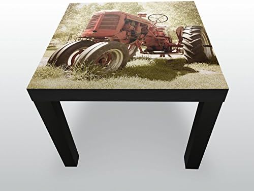 Side table Old tractor Design table M0517Deco art print | Black | Frosted