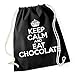 Produktbild Keep Calm And Eat Chocolate Gymsack Black Certified Freak