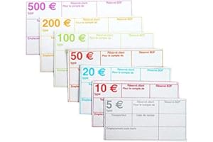 MONETIQUE ceconcept coif005 pacchetto di 200 coiffes per banconote da 5 EURO, 200 Pezzi