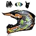 Produktbild Feuerdrache Motocross Helm Adult Off Road Helm Unisex Motorradhelm Cross Helme Schutzhelm ATV Helm für Männer Damen Sicherheit Schutz, mit Handschuhe Maske Brille, Futter abnehmbar (XL)