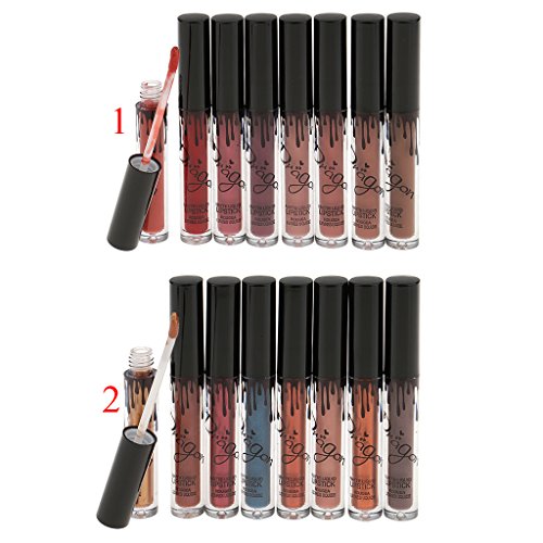 MagiDeal Matt Lipgloss Set mit 8 Farben Wasserdicht Dauerhaft Lippenstifte – Makeup Lipstick – #1 – #8 - 4
