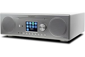 FERGUSON REGENT i450s Spotify Connect DAB+ Internet Radio CD Player Digital Home Stereo Hi-Fi Bluetooth FM 20, Dual Alarm & Remote Control AUX & USB Input (White)