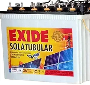 Exide Solar Tubular 6LMS 150Ah C10 Battery with 3 Year Full Warranty