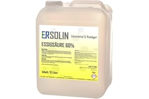 ERSOLIN Essigsäure 60% 10 L Entkalker Reiniger sehr ergiebig auch in 1L 3L 5L