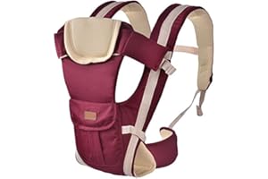 ThreeH Nosidełko dla niemowląt Miękka tkanina organiczna Bawełna i Poliester 3 Pozycje Przenoszenia BC08, Czerwony
