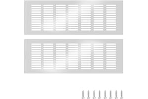 GZGXKJ 2 sztuki białe 300 mm x 100 mm stop cynku kratka wentylacyjna kratka zamykająca ochrona przed owadami powietrze wylotowe metal kratka