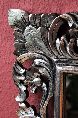 Naturesco Hübscher Barockspiegel silber antik Hoch- und Querformat 100cm x 70cm - 6