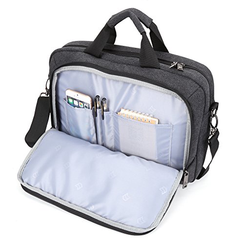 Notebooktasche 13.3, Evecase Universal Canvas Laptop Schutzhülle Aktentasche mit Zubehörfächer, Lasche für Trolleybefestigung für Notebook MacBook Ultrabook Tablet bis 13.3 Zoll – Cooper Grau - 3