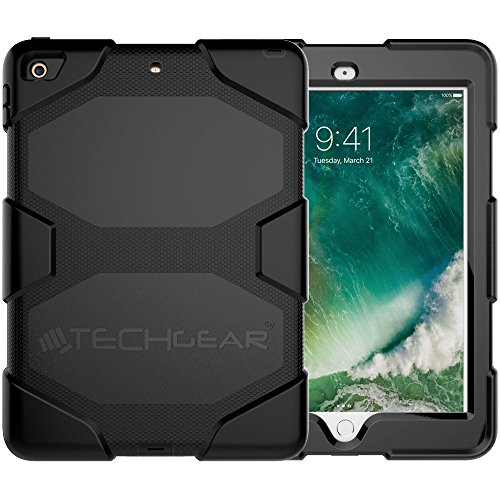 TECHGEAR® G-SHOCK Koffer für das neue Apple iPad (2017 / 5th Gen) 9.7 – Starke robuste HEAVY DUTY Armour Shock Proof Lange Überlebensschutzabdeckung mit abnehmbarem Stand – Schule, Kids, Bauunternehmer Fall - 2