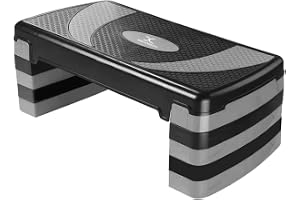 Aerobisk träningsstegbräda med 5 justerbara stegnivåer (10/15/20/25/30 cm), kondition, vikter, yoga, träningsstegbräda för he