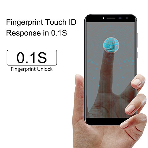 Oukitel C8 4G Smartphone 5.5 Zoll (18:9 Display) 3000mAh Akku Android 7 16GB Interner Speicher 2GB RAM 13MP Kamera Dual SIM Handy mit Fingerabdruck-Schwarz