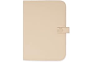 DUFFI BABY | Funda Portadocumentos de bebe recien nacido polipiel con cierre de broche - Porta Libro de Nacimiento con bolsillos - Carpeta portadocumentos tamaño estandar - Portadocumentos Color Beige