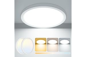 ZEMTY 15W 1800LM LED Ceiling Light, Bathroom Lights Ceiling 3000K/4000K/6500K, IP44 Waterproof, Small Ultra Thin Round Flush Ceiling Light for Bedroom, Kitchen, Bulkhead, Toilet, Porch, Utility Room18cm