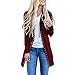Produktbild TUDUZ Damen Strickjacke Feinstrick Kimono Cardigan Strickcardigan mit Offenem V-Ausschnitt Outwear Mantel mit Knopf