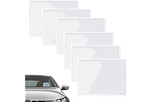 DWFEYOI Parkausweishalter,Parkscheinhalter,6 Pcs Auto Parkschein Clip Parkschein Taschen Parkausweishalter Windschutzscheibe Parkausweis Halter Hülle Parklizenz Selbsthaftend Transparente Klebetasche