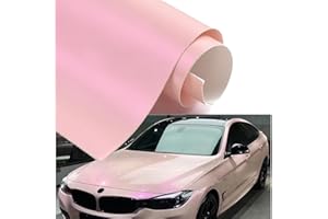 Blueshyhall Film Covering Voiture Rose, Vinyle Film pour Voiture Rose Pâle Brillant, Light Pink Film de Auto Tuning Autocollant Étanche Intérieur Exterieur pour Auto, Moto, Vélo (100 x 152 cm)