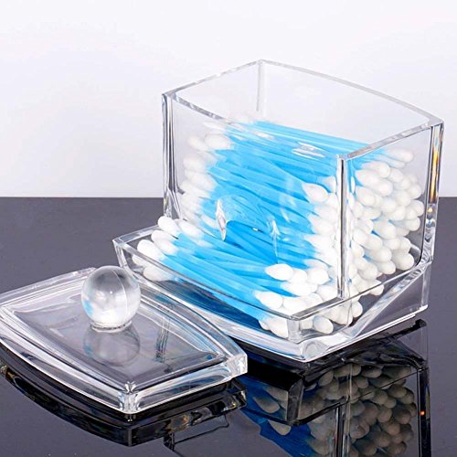 Acryl klar Q Make-up Storage Wattestäbchen Organizer Box Kosmetik Halter - 3