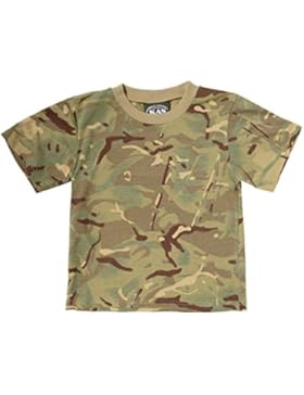 Kids Army Camouflage MTP Baumwoll T-Shirt Multi-Terrain-Camouflage Kinder im Alter von 3 bis 12 Jahren