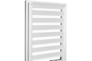 ‎HOME-VISION Home-Vision® DuoRollo Klemmfix, Doppelrollo ohne Bohren mit Klämmträgern, DuoRollos für Fenster und Türen (Weiß-Grau-Melange, B85cm x H220cm)