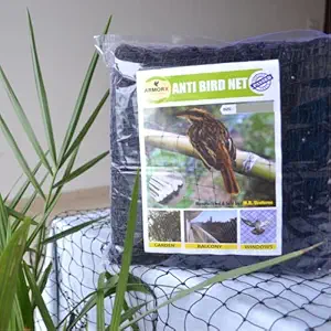 ARMORX Black Anti-Bird Net UV-Stabilized HDPE Multi-Filament Net with Installation Kit & Tying Ropes Attached - Black - 6ftx4ft