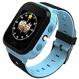 Edited Kinder Smart Watch Armbanduhr | Touchscreen, Live GPS, Telefon, Spiele, Wecker, SOS Notruf usw. | Geschenke für Mädchen Jungen Kinder (Blau 2)