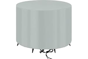 LXZHPA Garden Furniture Cover, Round Outdoor Patio Furniture Cover, Waterproof, Windproof, Anti-UV Heavy Duty 420D Oxford Fabric Garden Table Cover Outdoor Table Cove-85x80cm