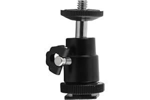 VBESTLIFE Cabezal de Bola de trípode, 360 Grados 1/4 de Pulgada de Rosca de Aluminio Mini Cabeza de Bola de cámara con Bloqueo para Todas Las cámaras, Resistente a la corrosión Duradera