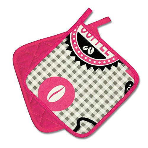 2 x (= Paar) “ COFFEE TIME “ Farbe : Braun – wunderschönes Kaffee – Haus Motiv – Backhandschuhe Handschuhe Ofenhandschuhe Grillhandschuhe – Hochwertig , mit Baumwolle , eine schöne kleine Geschenk – Idee – NEU - 5