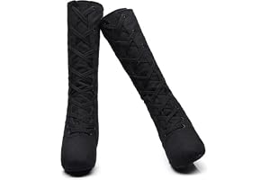 Stivali Da Ballo Donna Tacco 9,5 Cm - Scarpe Da Salsa, Bachata E Jazz Con Punta Aperta E Lacci - Suola Gomma Antiscivolo - 3