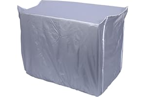 Marhynchus Pokrowiec na Klimatyzator Zewnętrzny Odporny na Kurz Wodoodporny, Odporny na Słońce Poliester 3 Rozmiary Srebrny Wzorzysty Pranie Ręczne Pranie w Pralce dla Domu(2p)