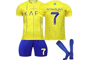 FTRGHNY Maglia Calcio per Bambini Adulti,7 Maglietta da calcio, 7 Rosso Maglia,2024 Set di Maglie da Calcio,Abbigliamento da Allenamento per il Calcio Camicia, Pantaloncini e Calzini