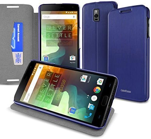 CaseBase® Ultra-Slim Premium Folio Case Cover with Flip-Stand for New OnePlus Two (Dark Blue)
