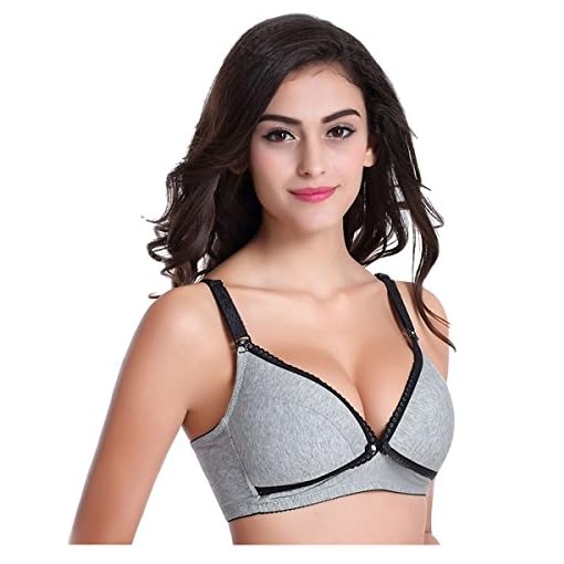 ORAELE-Infermieristica-Pulsante-di-maternit-del-reggiseno-di-sonno-Wirefree-anteriore-Cotton-Softcup-Grigio