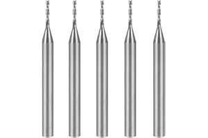 sourcing map 5Pcs 1/8"Queue 1.0mmx6mm Carbure Fraisage Cutter CNC Router Bits 2 Flûte traversière